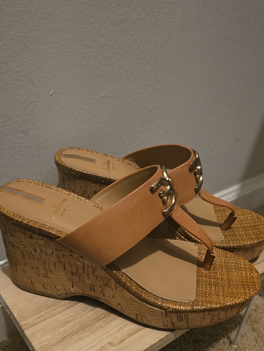 Sam Edelman Yardlie wedge sandals flip flop leather size 8